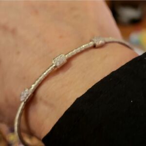 18K TWO TONE CUFF CZ BRACELET